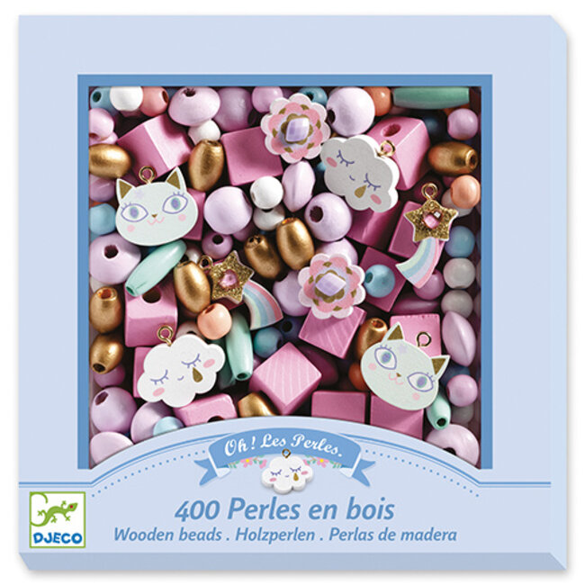 Djeco Perles en bois -Arcs-en-ciel