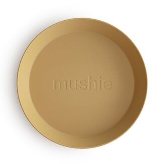 Mushie Ensemble de 2 assiettes rondes Moutarde