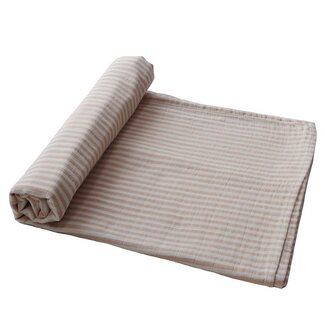 Mushie Couverture en mousseline Natural Stripes