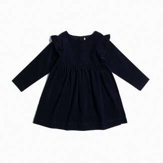 Miles Robe Navy Ruffle Corduroy