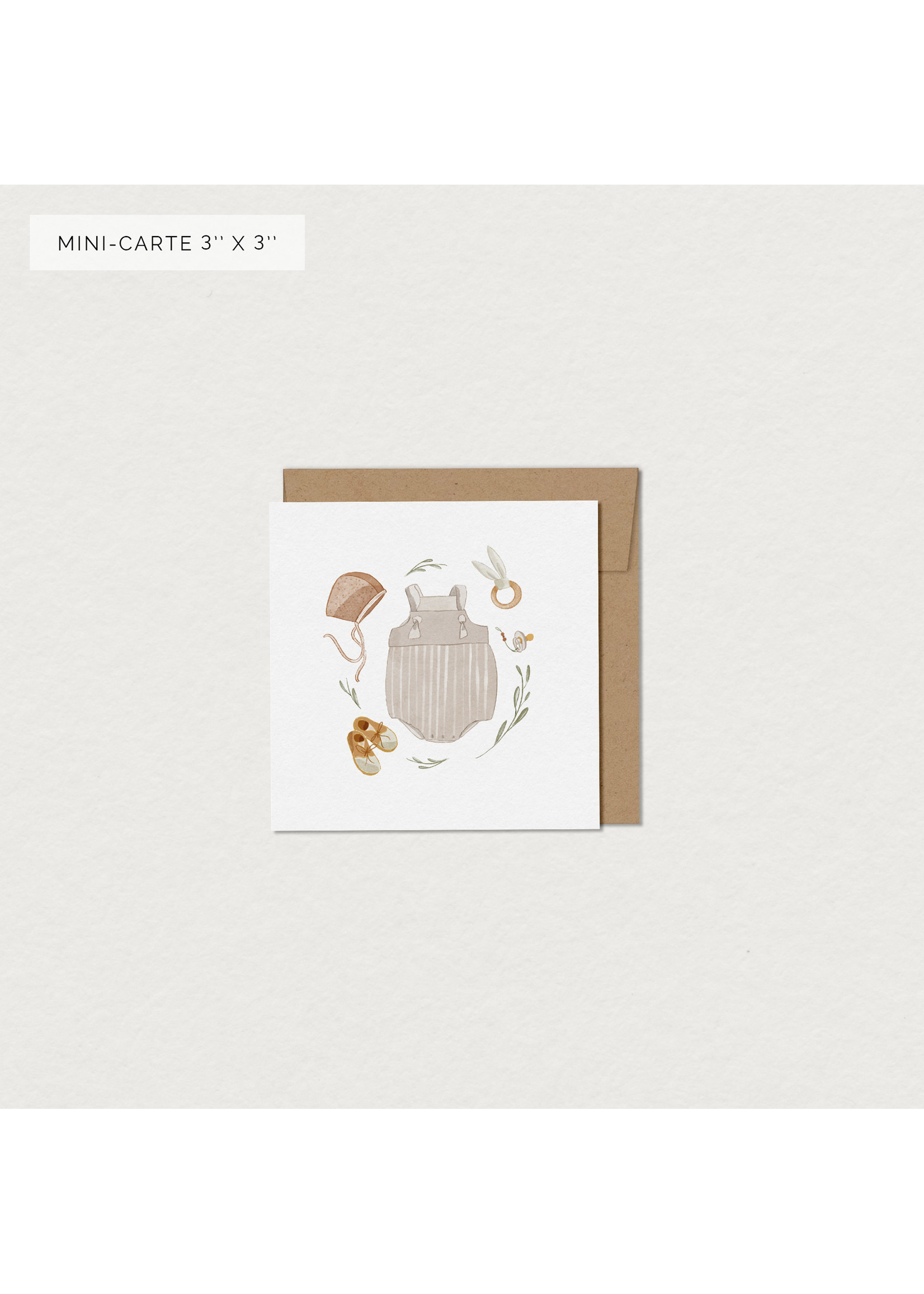 Mimosa Design Carte de souhaits Mini Trousseau de Naissance