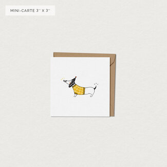 Mimosa Design Carte de souhaits Mini Chien saucisse