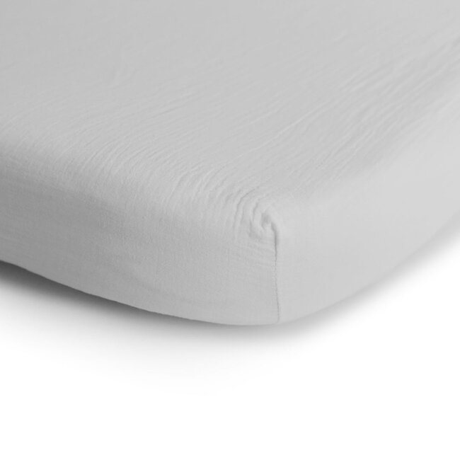 Mushie Drap contour de bassinette en mousseline White