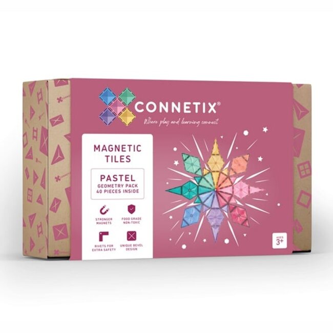 Connetix Ensemble géométrique pastel 40 pièces