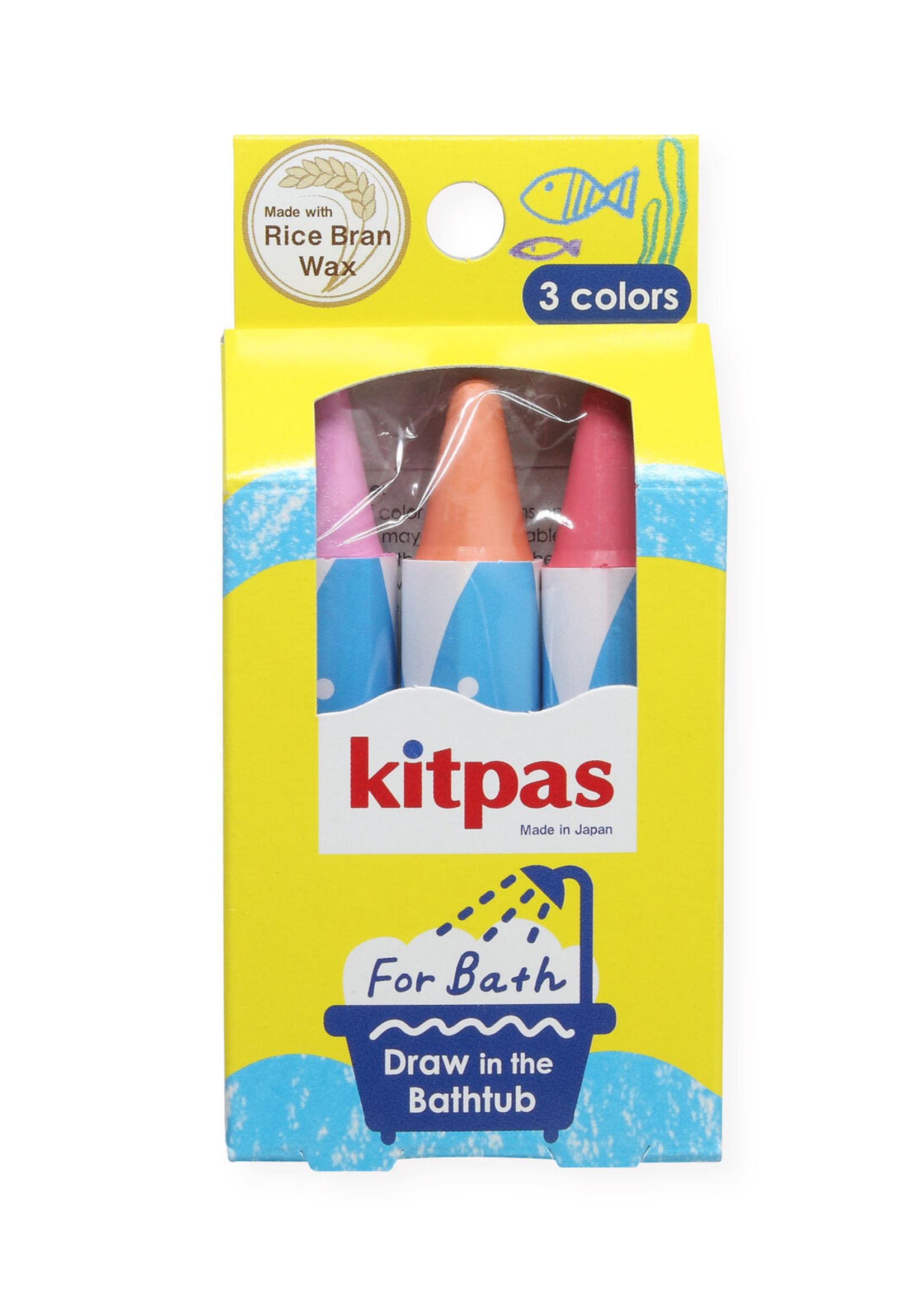 Kitpas Crayons pour le bain 3 couleurs Rose, Orange, Rouge