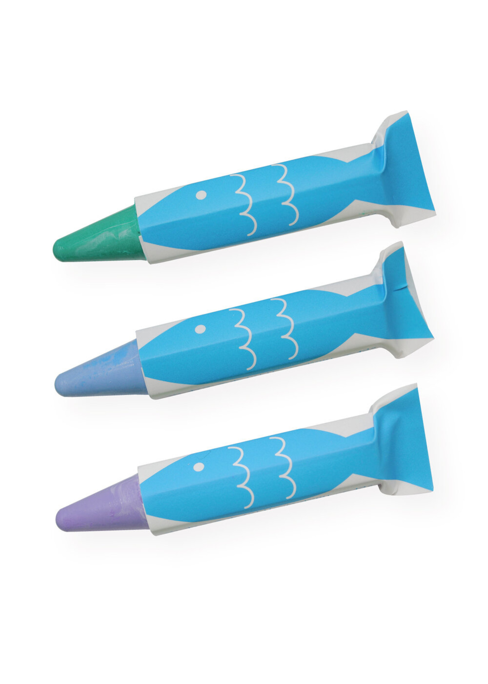 Kitpas Crayons pour le bain 3 couleurs Mauve, Bleu, Vert