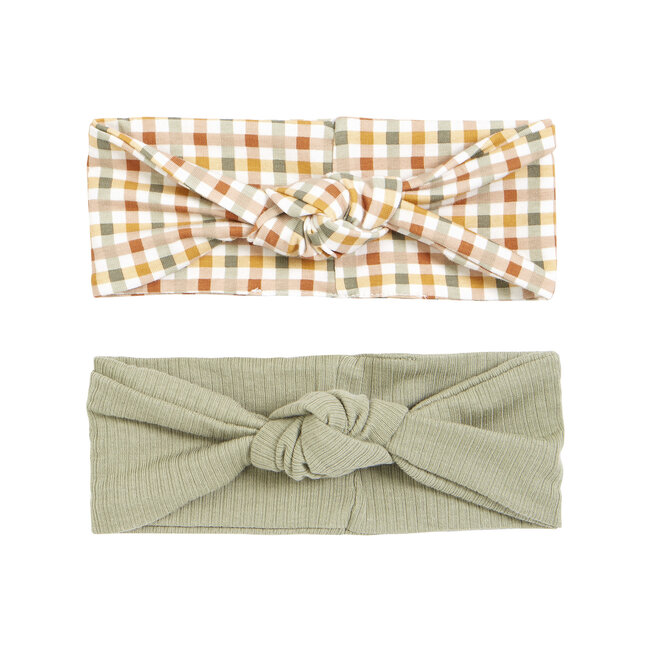 Petit Lem Bandeaux Gingham Sage