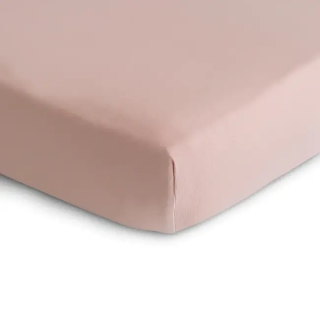 Mushie Drap contour de bassinette en coton extensible Blush