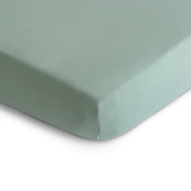 Mushie Drap contour de bassinette en cotton extensible Roman Green
