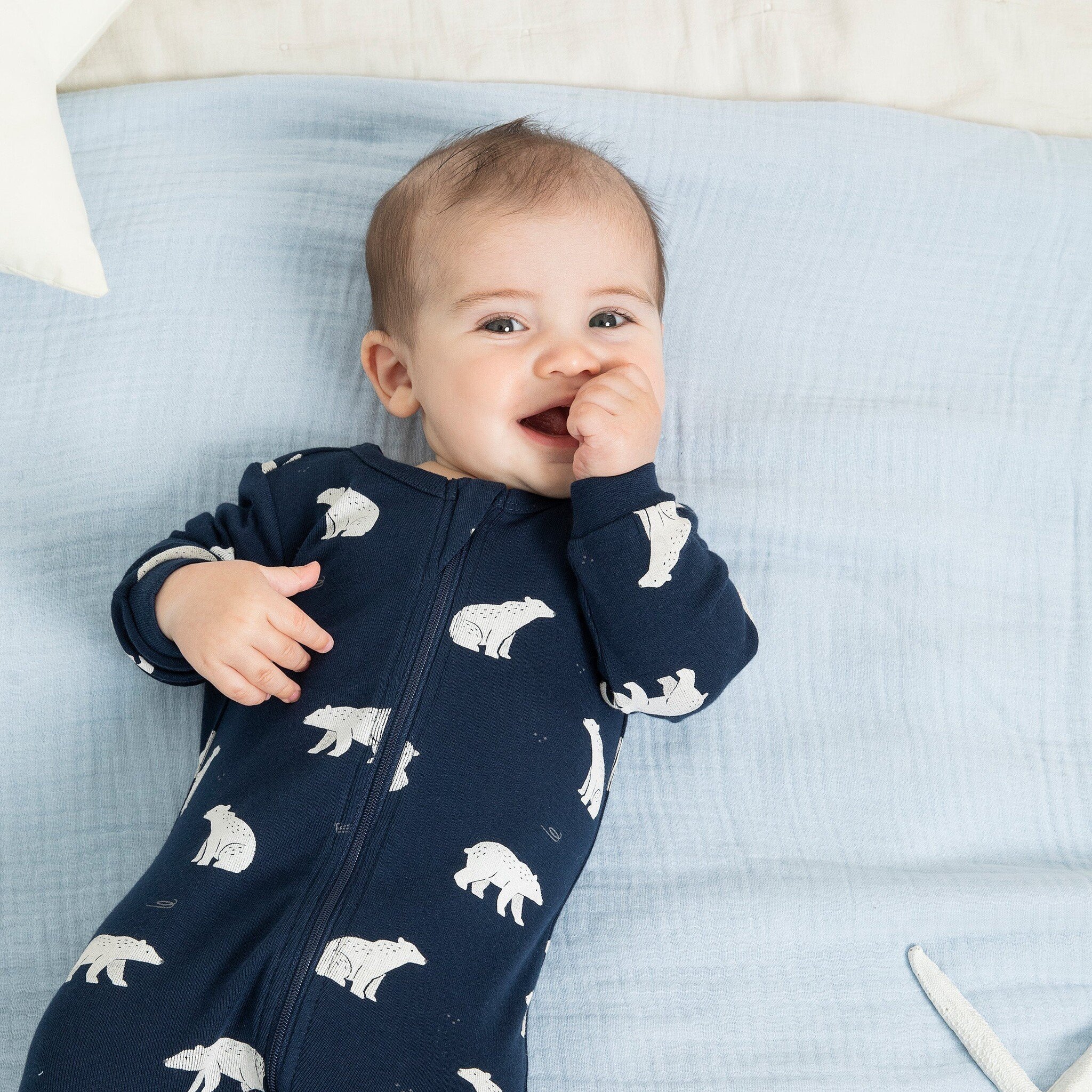 Pyjama bébé garçon petit frère (Du 3 mois au 18 mois) - Bleu / 3 mois