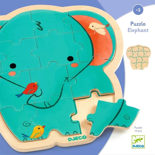 Djeco Puzzle en bois - Éléphant
