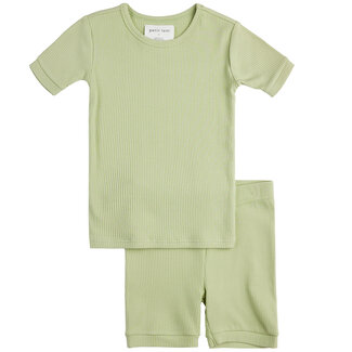 Petit Lem Pyjama d’été en tricot côtelé Vert Lime