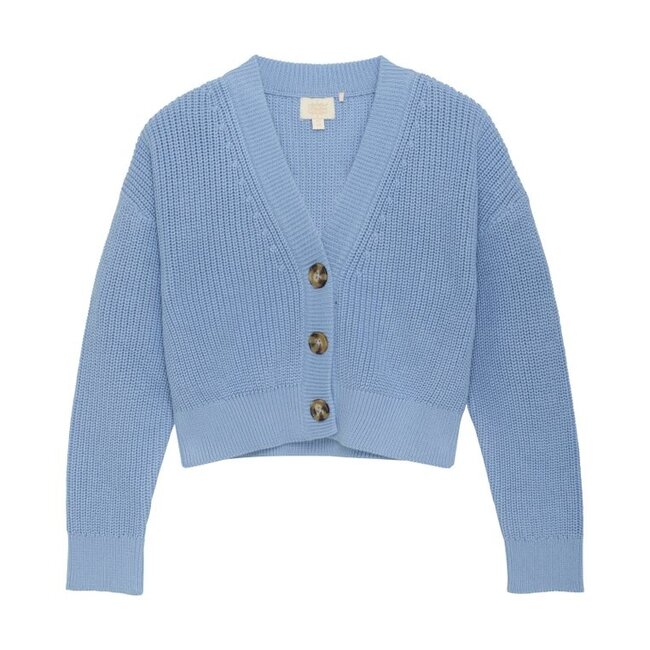 Creamie Cardigan en tricot de coton Bleu antique