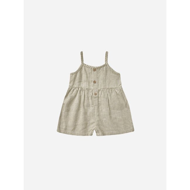 Rylee + Cru Romper Sage Gingham