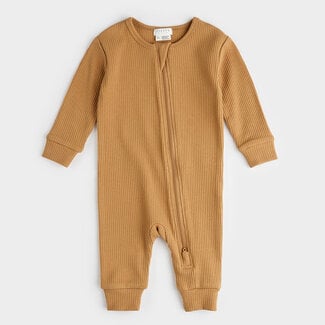 Petit Lem Romper en tricot côtelé Bronze