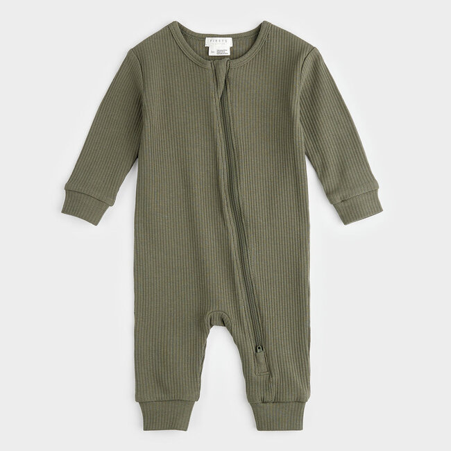 Petit Lem Romper en tricot côtelé Vert Ferme