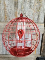 Round Squirrel Resistant Cage Seed Feeder - Red