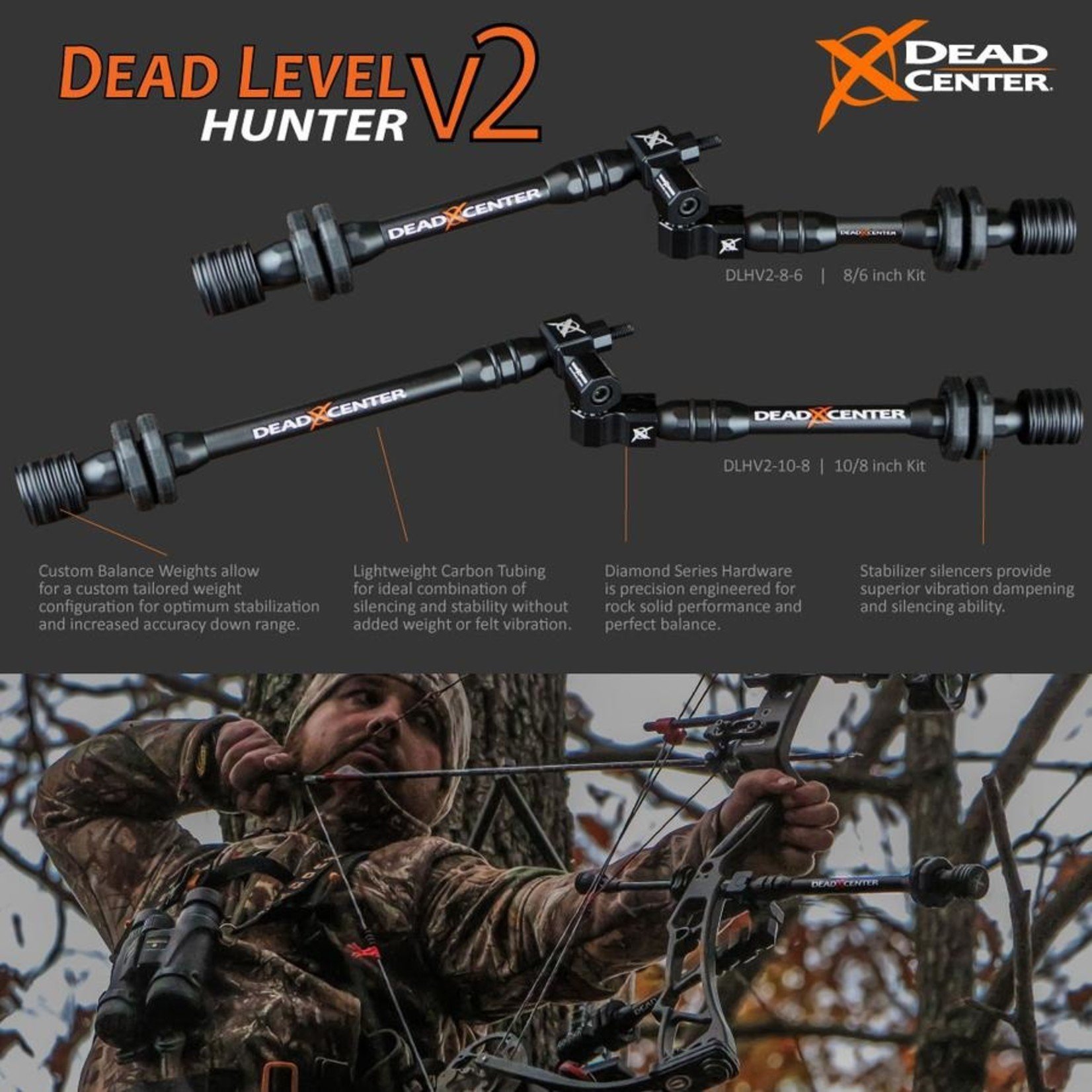 Dead Center Dead Level Hunter V2 - 10" & 8" -  Noir