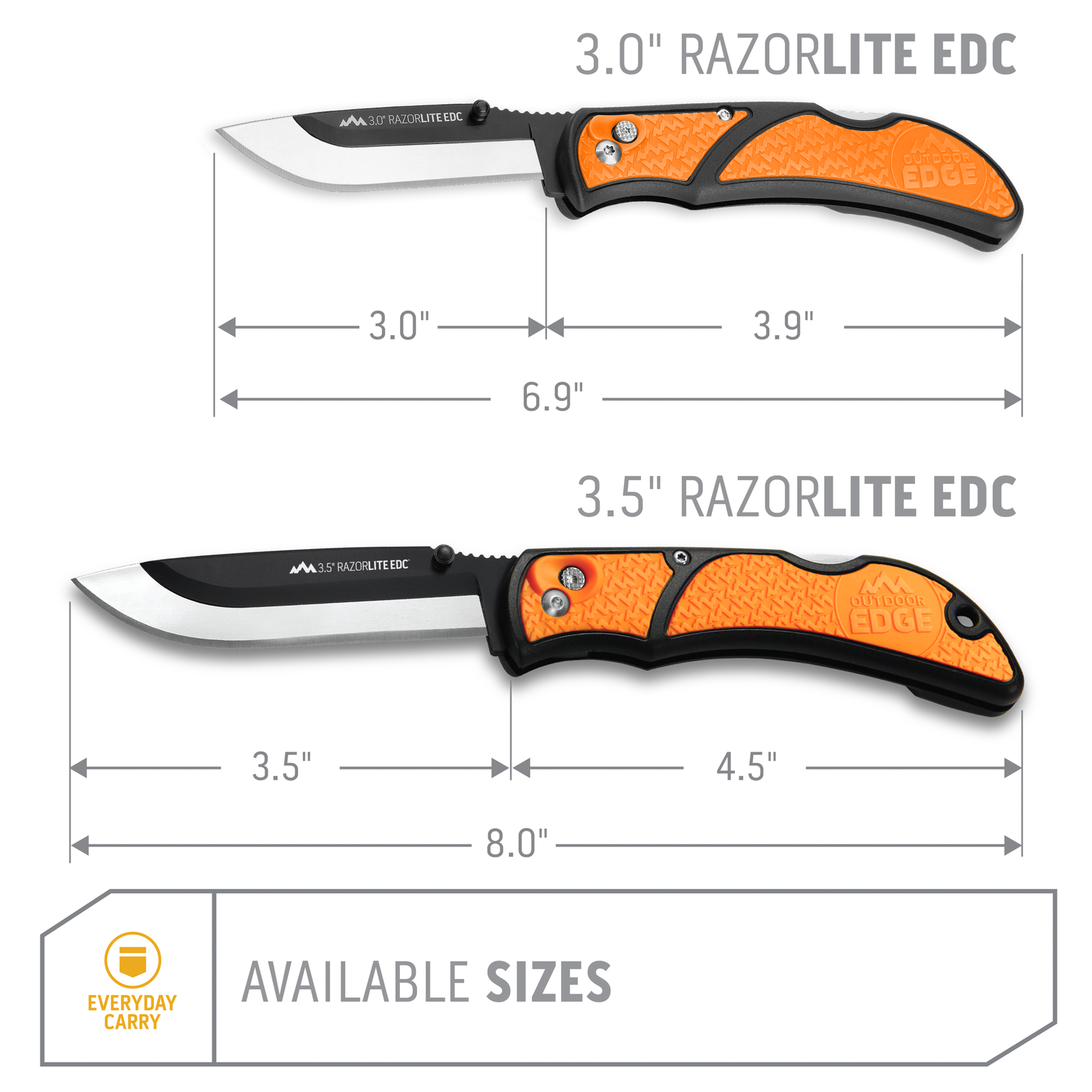 Outdoor Edge 3.5" RAZOR-LITE (Orange, 6-Blades)