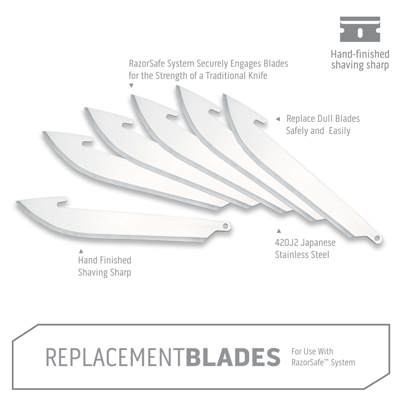 Outdoor Edge Lames de rechange, 3.5” DROP-POINT (6 Pieces)