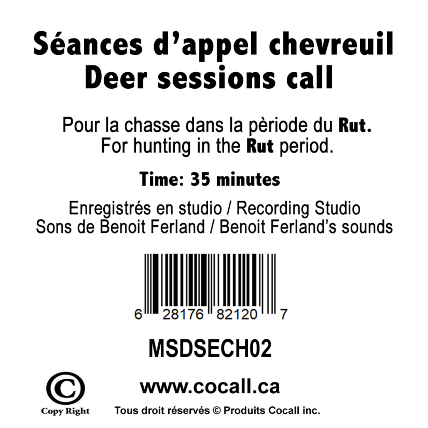 Cocall RUT Deer Session Card