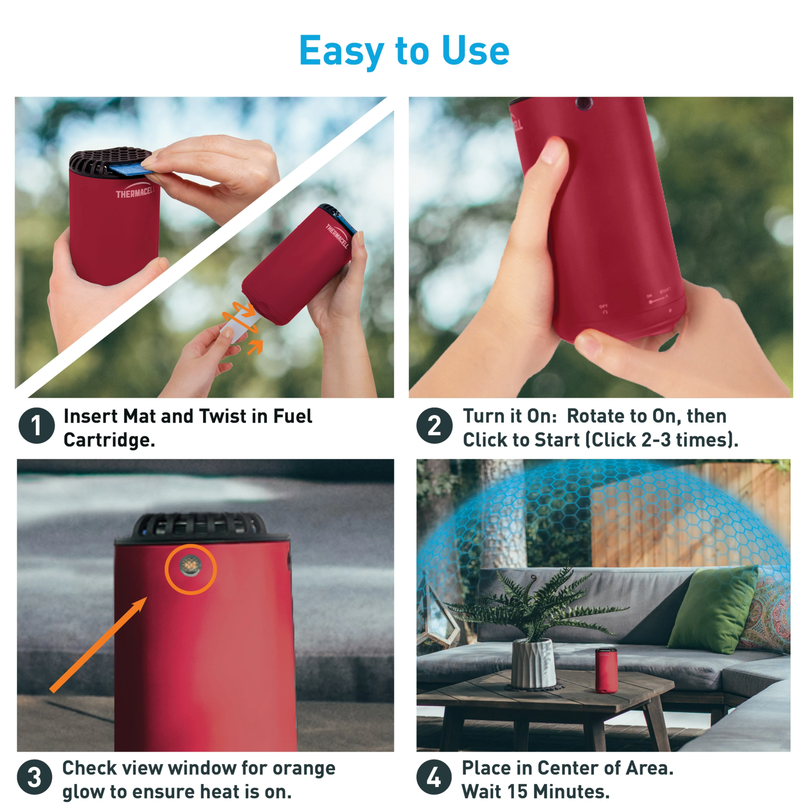 Thermacell Thermacell Patio Shield Halo Mini Repeller - Red