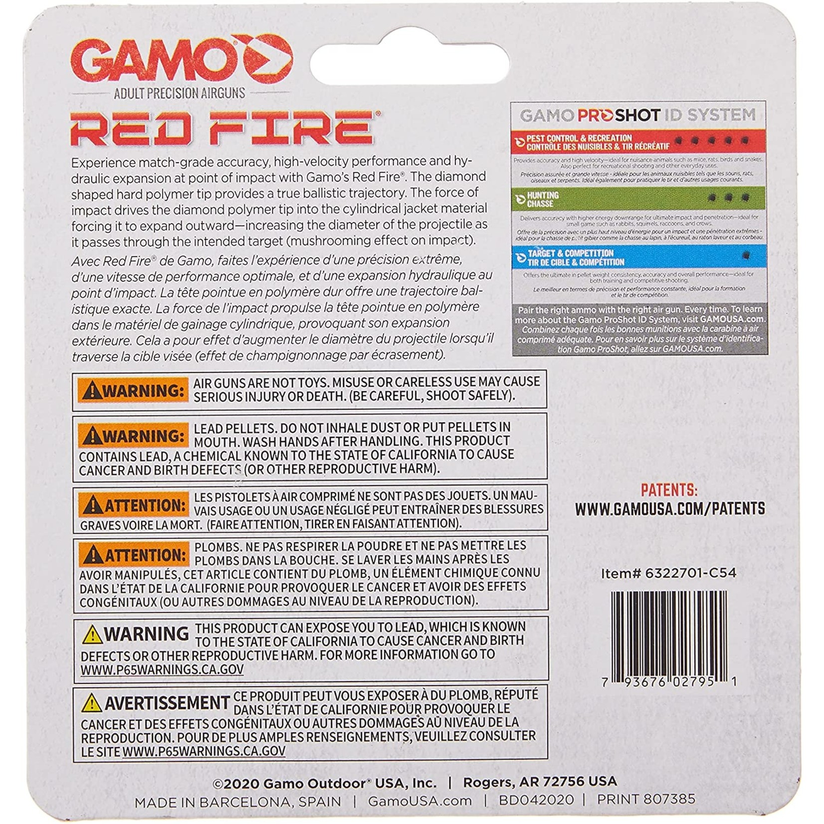 Gamo Red Fire .22 Pellets 125 Pack
