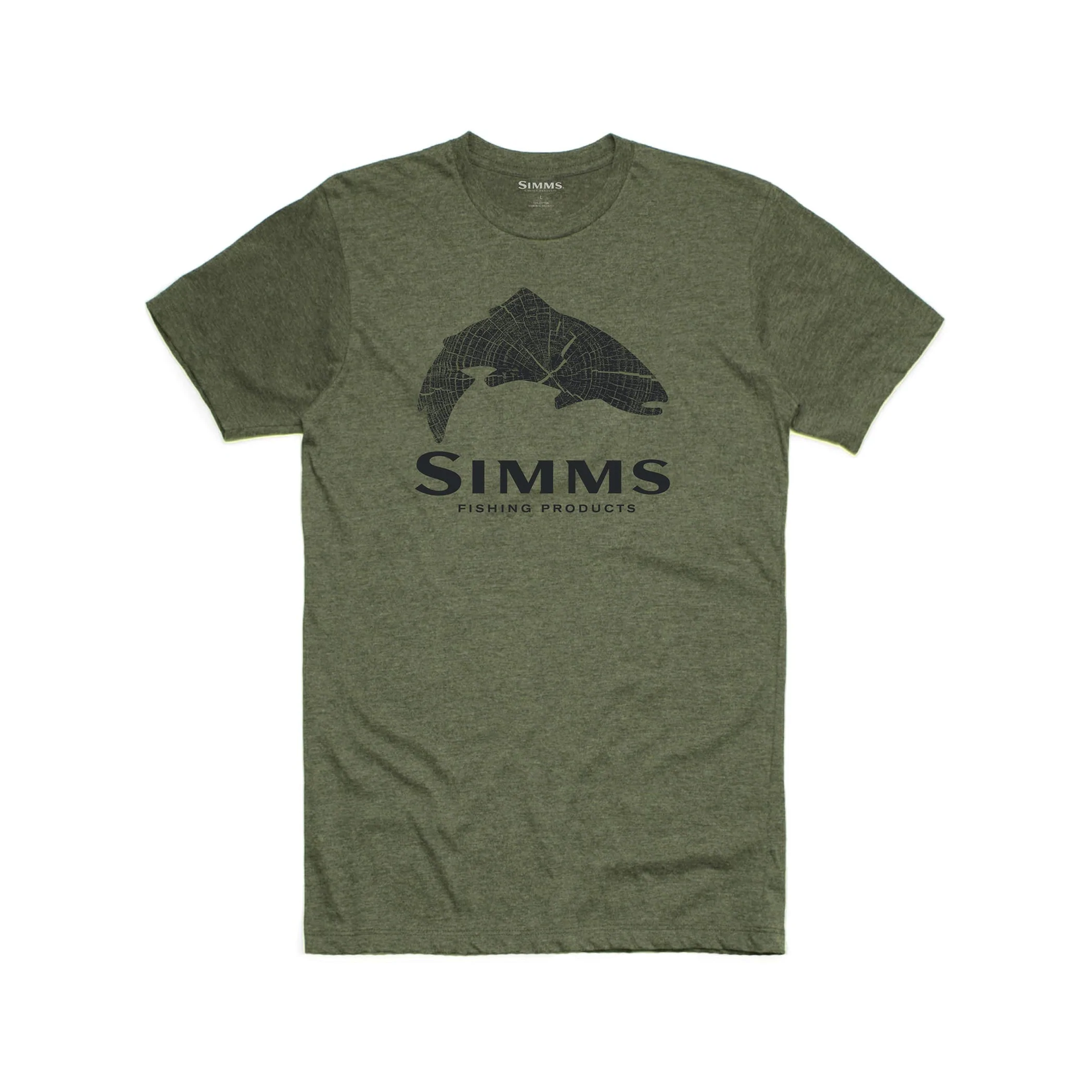 Simms M's Simms Wood Trout Fill T-Shirt - Military Heather