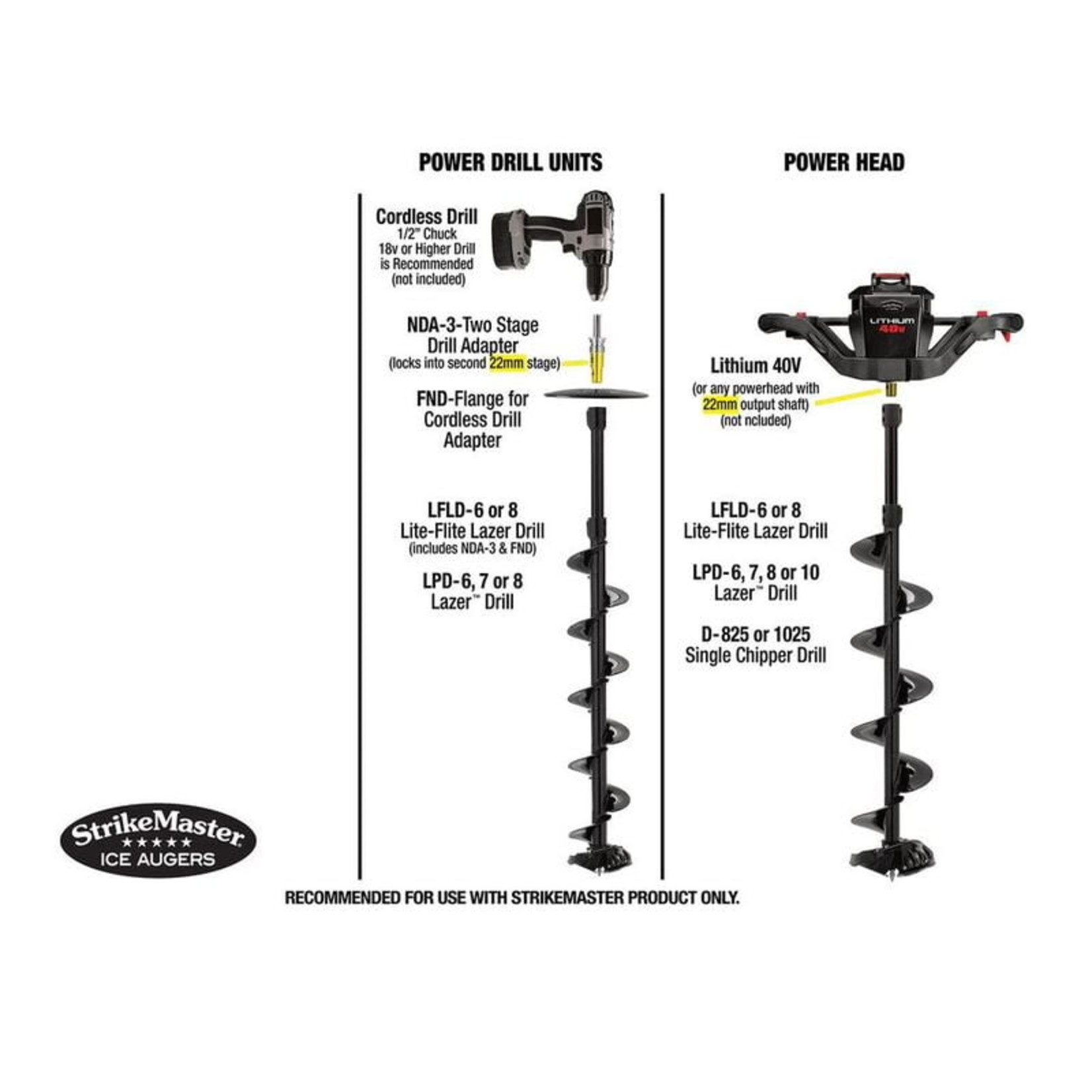 Strike Master StrikeMaster Lite-Flite Lazer Drill Unit 8"