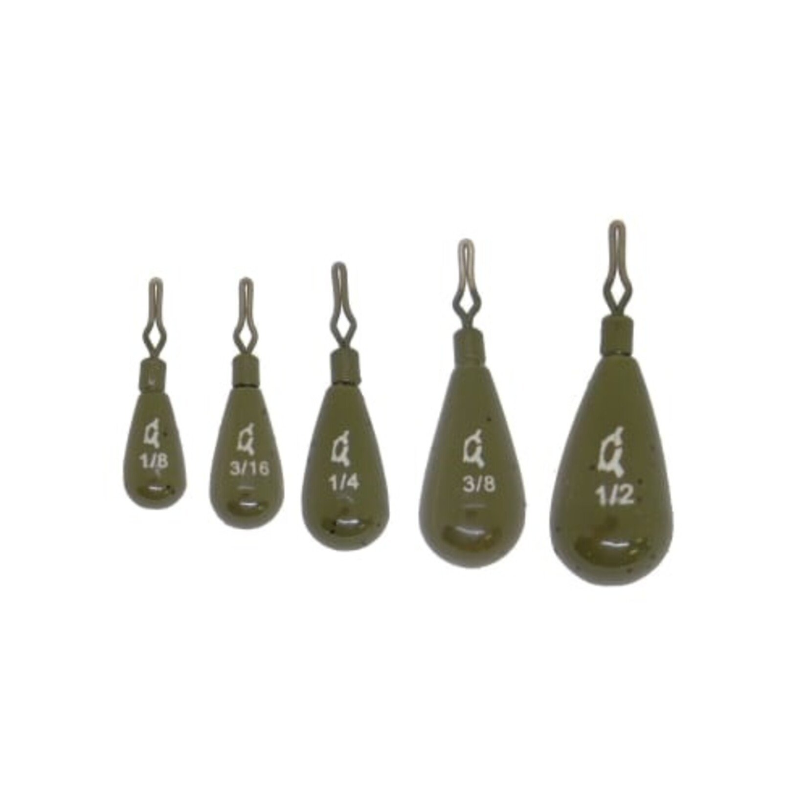 X Zone Lures X Zone Lures Tungsten Tear Drop Shot Weight, Green Pumpkin