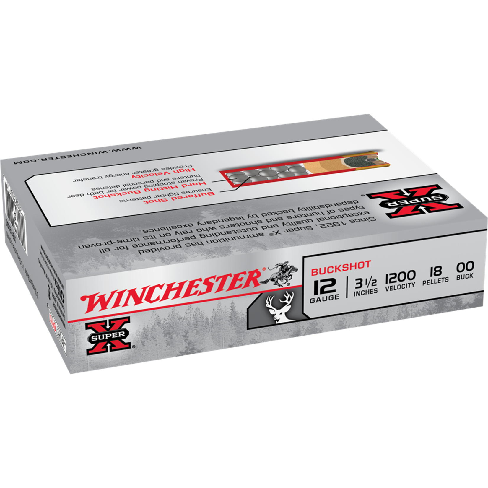 Winchester WIN 12 GA 3" Super-X #00 18 Pellets (5/Box)