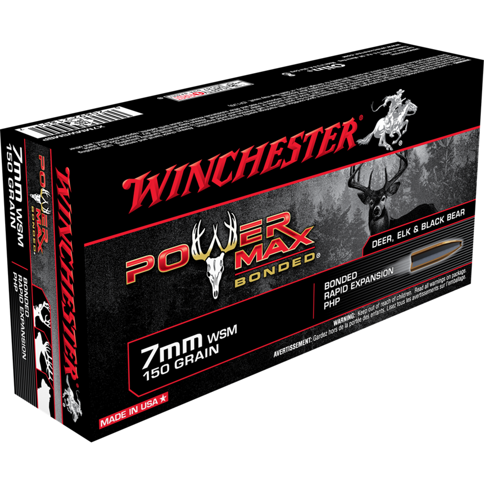 Winchester WIN 7MM WSM Power Max Bonded 150gr (20/Box)