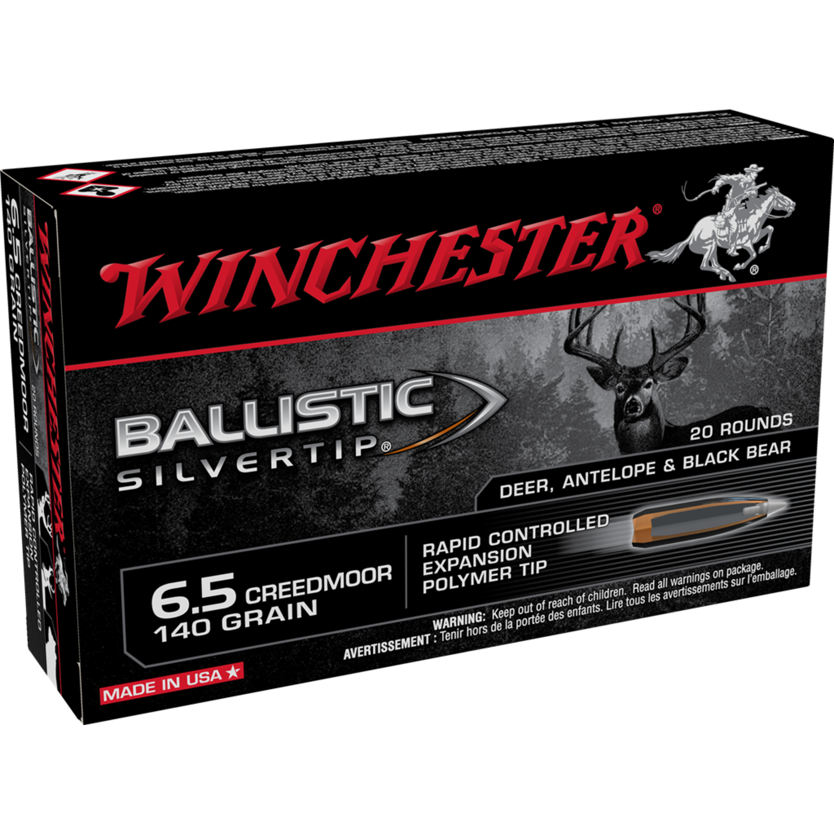 Winchester WIN 6.5 CM Ballistic Silvertip 140gr (20/Box)