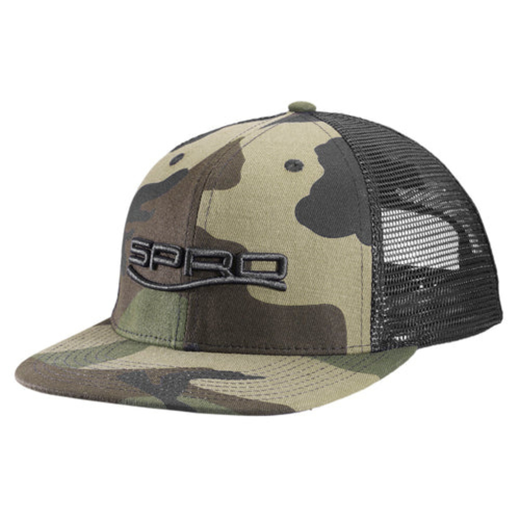 SPRO SPRO Flatbill Hat Black Logo (Camo)