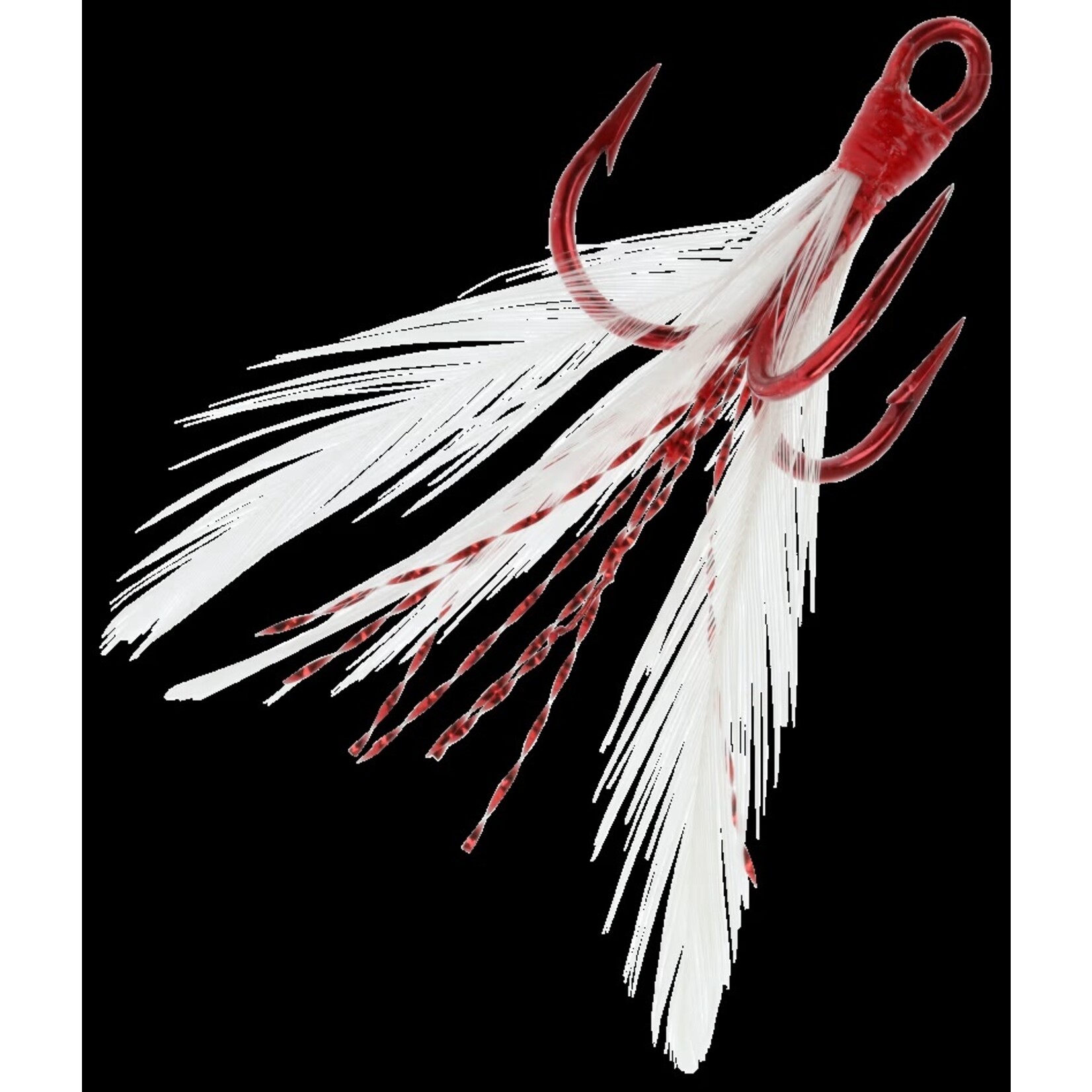 VMC VMC Dressed X-Rap Treble Tin Red & White Feather