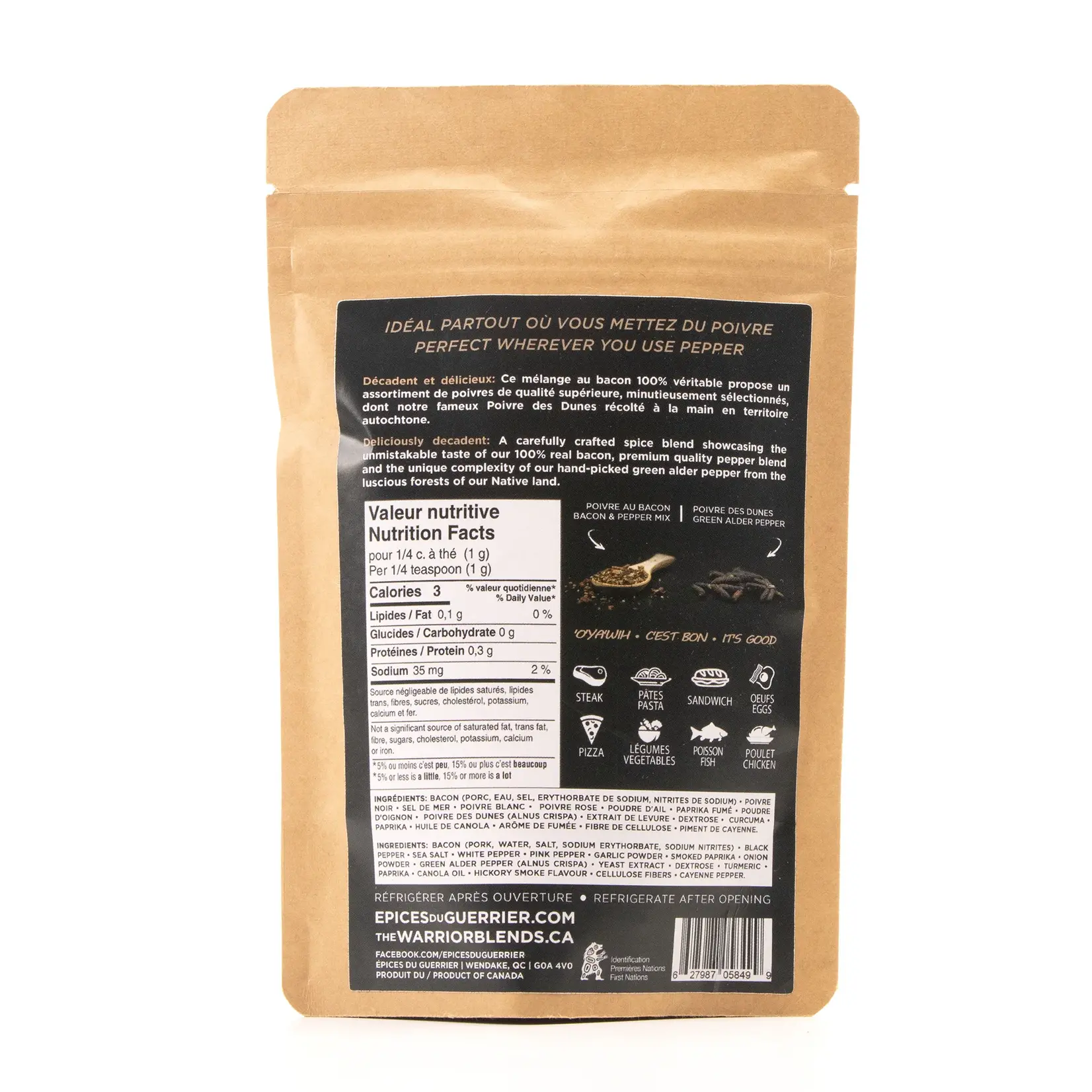 Épices Du Guerrier Poivre Au Bacon (80g)