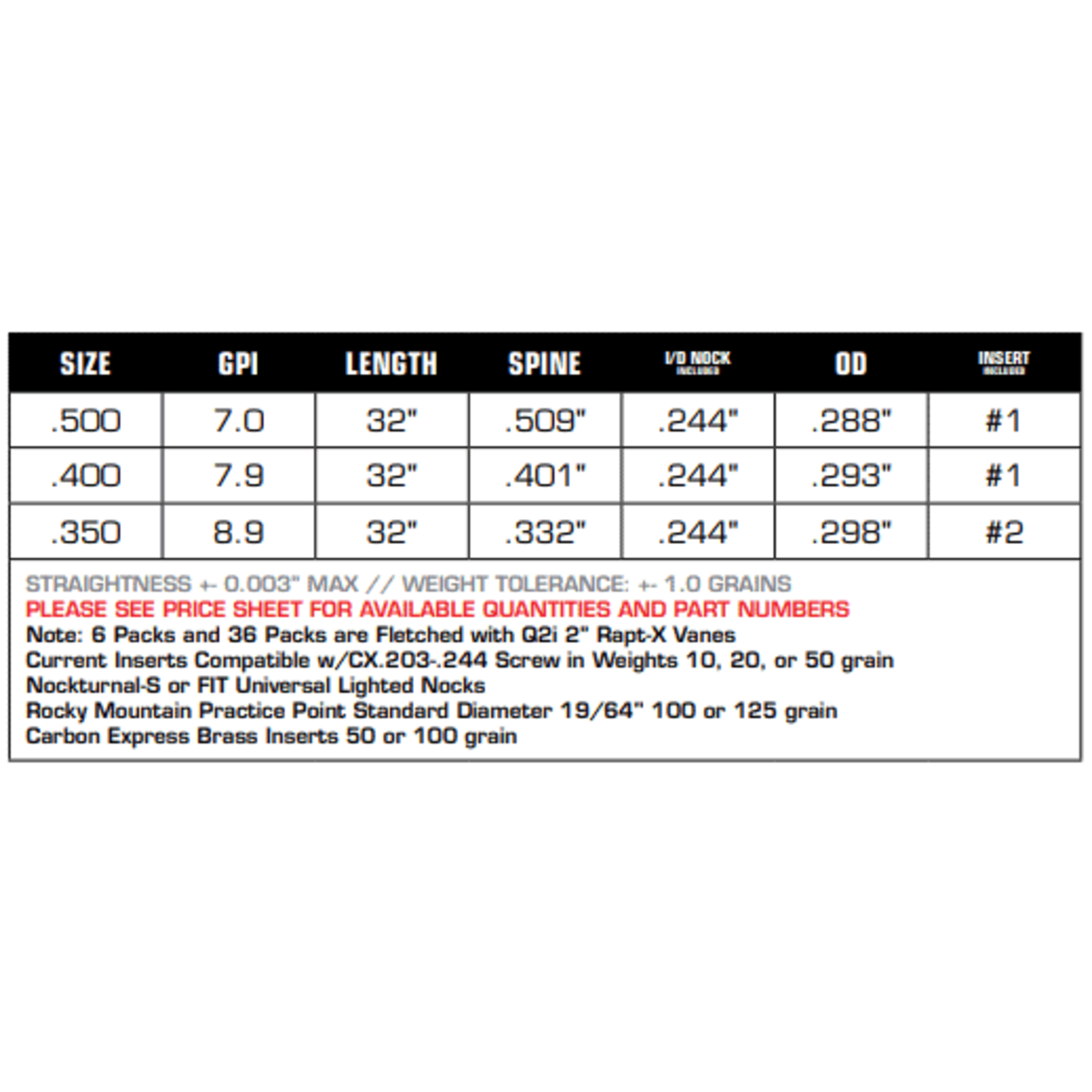 Carbon Express Carbon Express Arrows D-Stroyer  400- 6PK