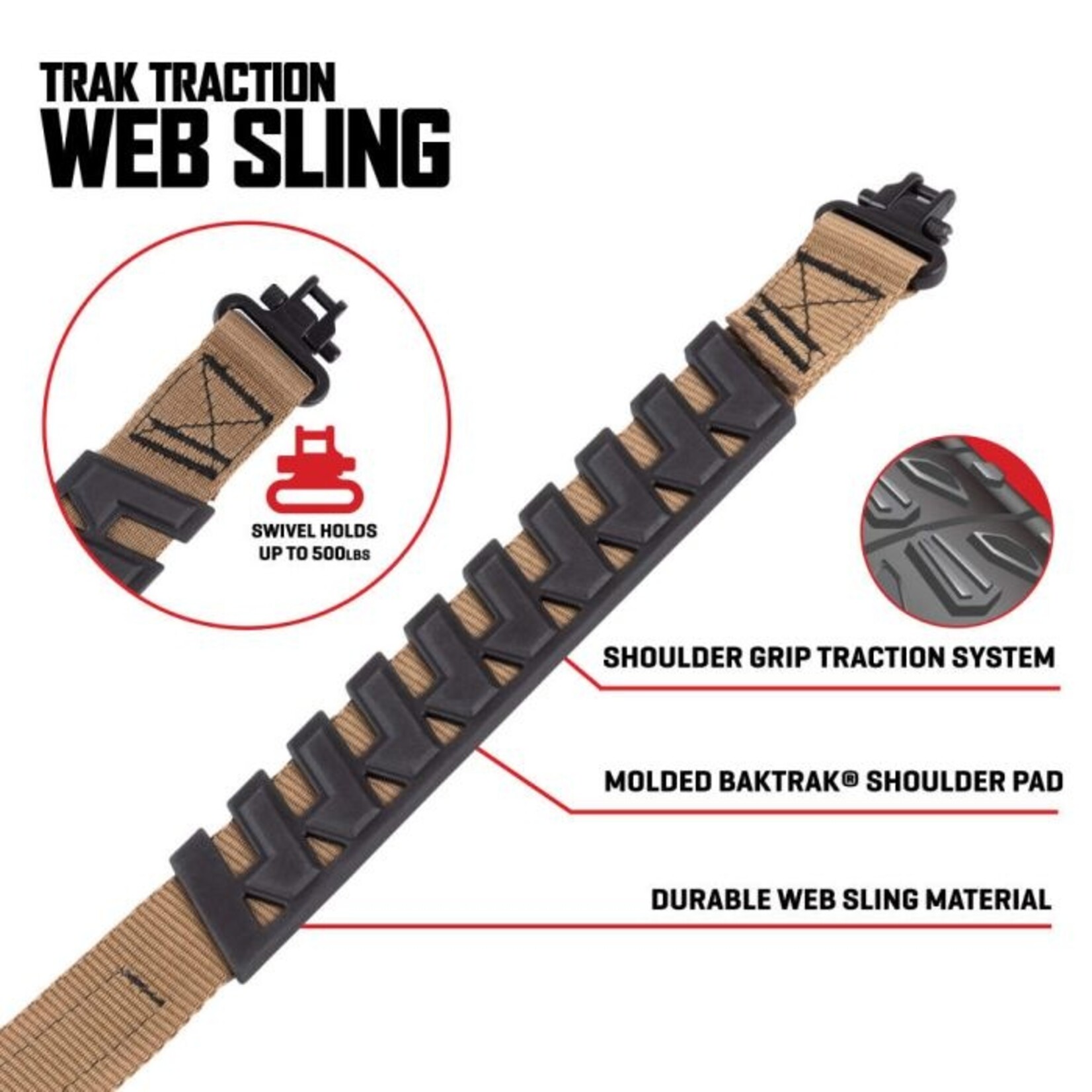 Allen Sangle Allen Trak Traction  w/swivels, Tan/Noir