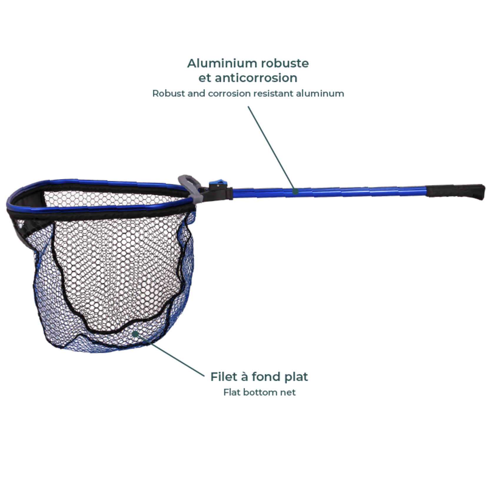 Naturmania GT Floating Telescopic Fishing Net Rubber Coated 23"x19"