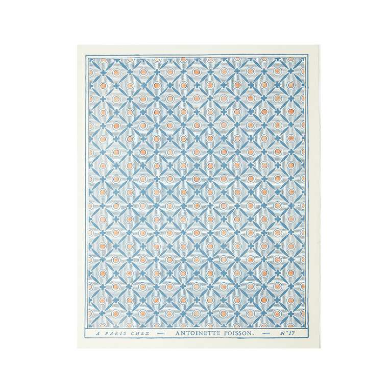 Antoinette Poisson Fleurs Rubans et Points Domino Paper (Blue)