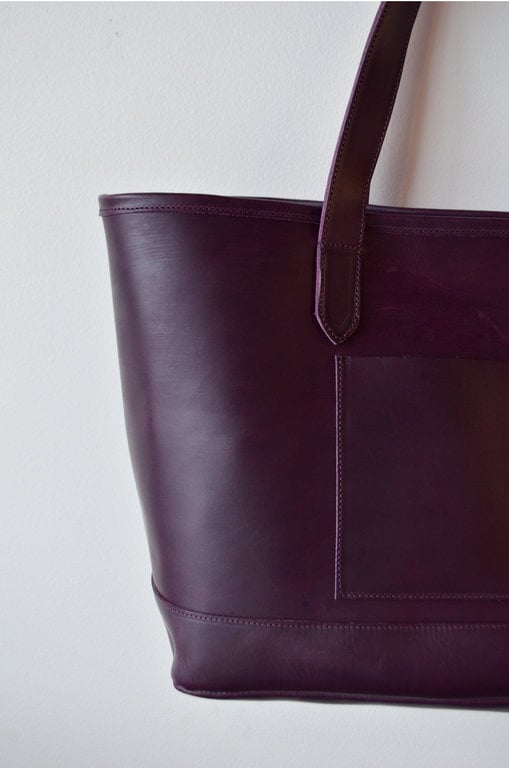 Dreamers Supply Company Dreamers Leather Tote, Aubergine