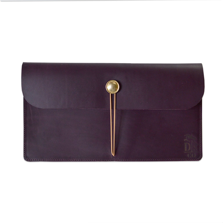 Dreamers Supply Company Leather Envelope Clutch, Aubergine