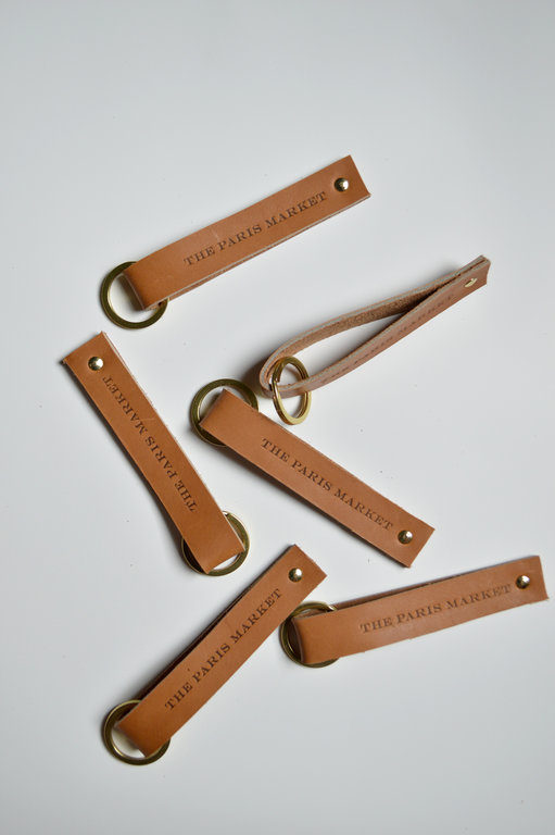 The Paris Market The Paris Market Leather Keychain, Saddle Tan