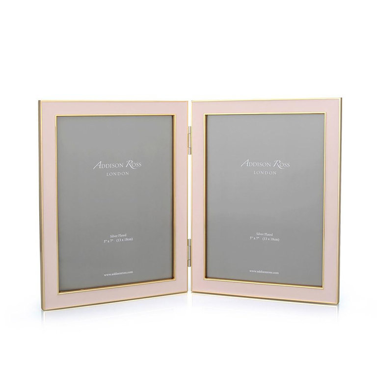 Enamel & Gold Double Photo Frame