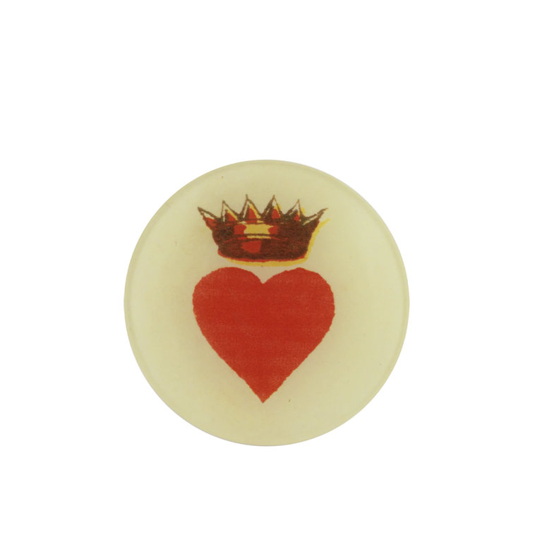 John Derian Crowned Heart Round Tray