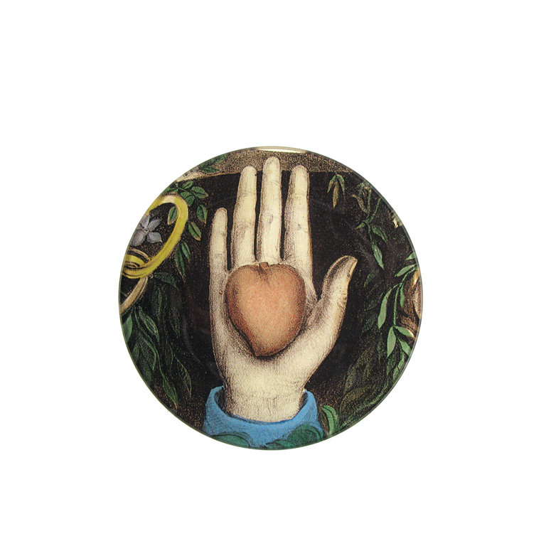 John Derian Heart In Hand Round Tray