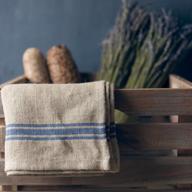 Thieffry Monogramme Dish Towel Blue - The Paris Market