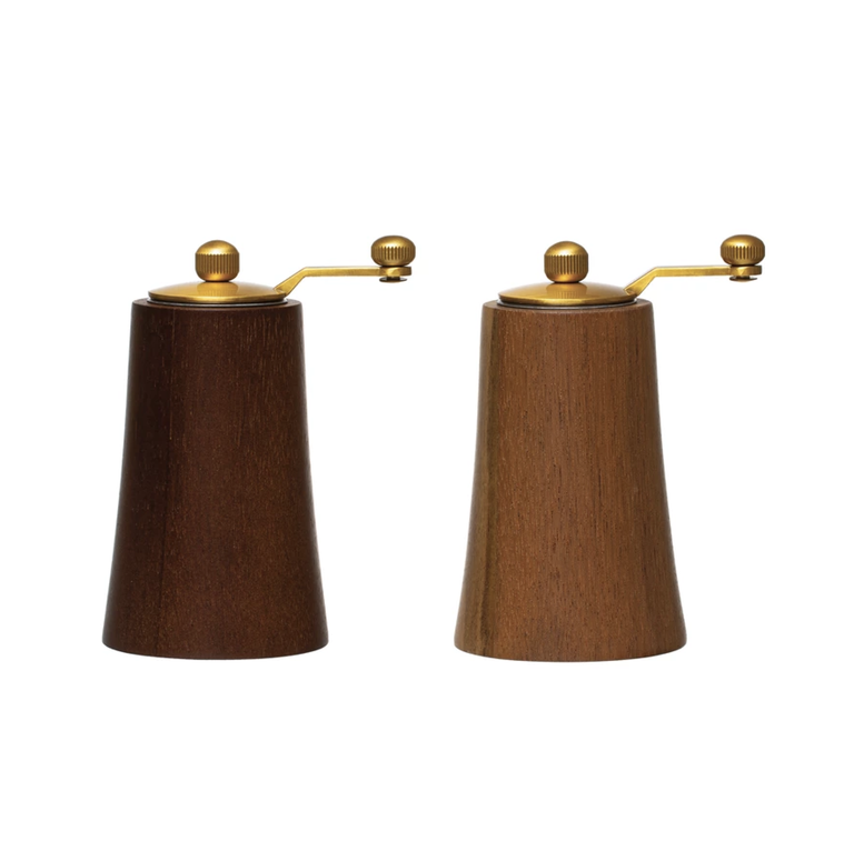 Acacia Wood & Stainless Steel Salt & Pepper