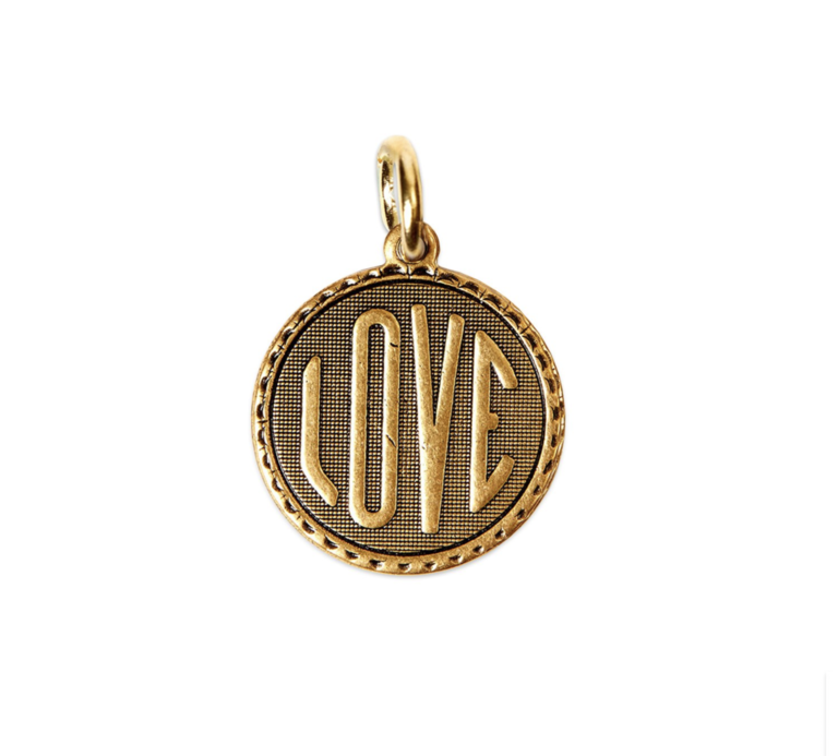 Fallen Aristocrat Antiqued Gold Love Charm