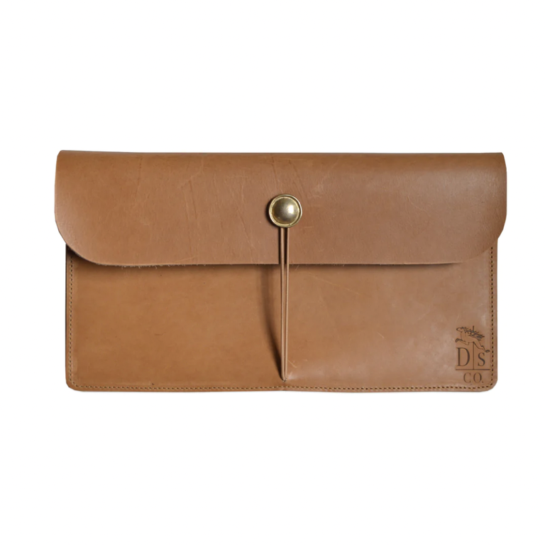 Dreamers Supply Company Leather Envelope Clutch, Saddle Tan